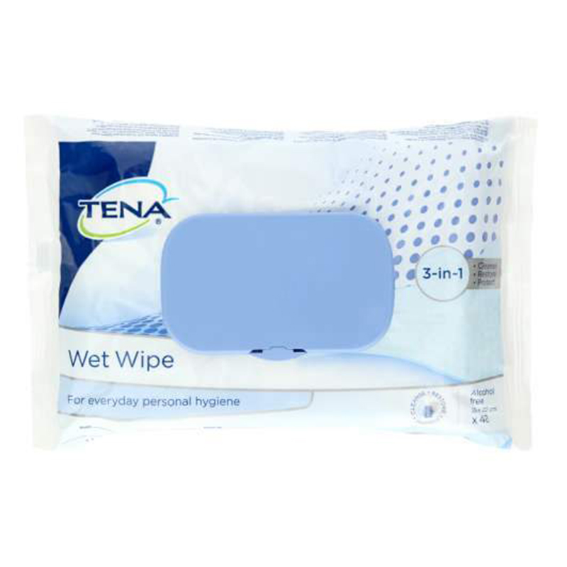 Tena 3 In1 Wet Wipes 48S