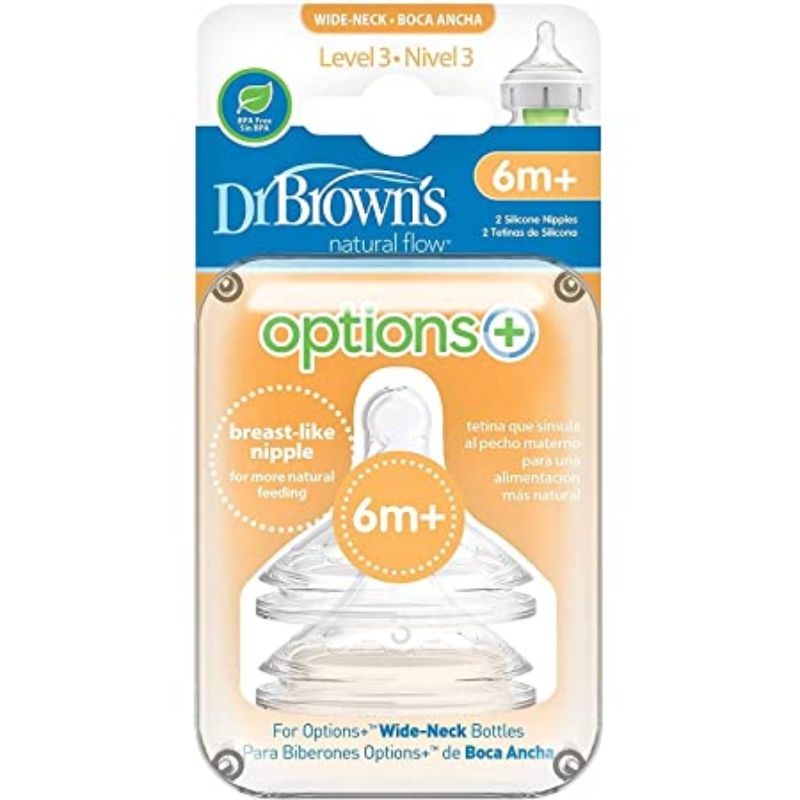 Dr Brown Options + Level 3 Teats 2Pk