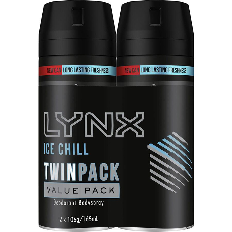 Lynx Body Spray Ice Chill Twin Pack
