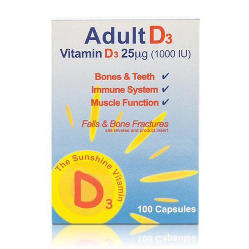 Shield Health Adult Vitamin D3 1000Iu Capsules 100S