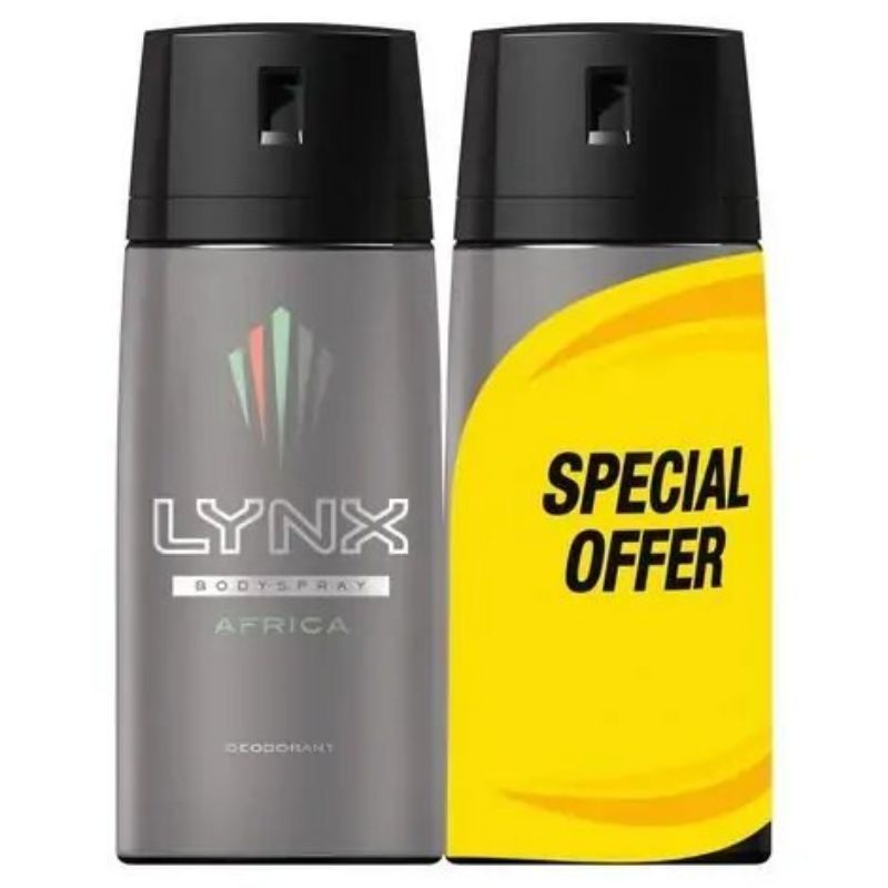 Lynx Body Spray Africa Twin Pack 150Ml