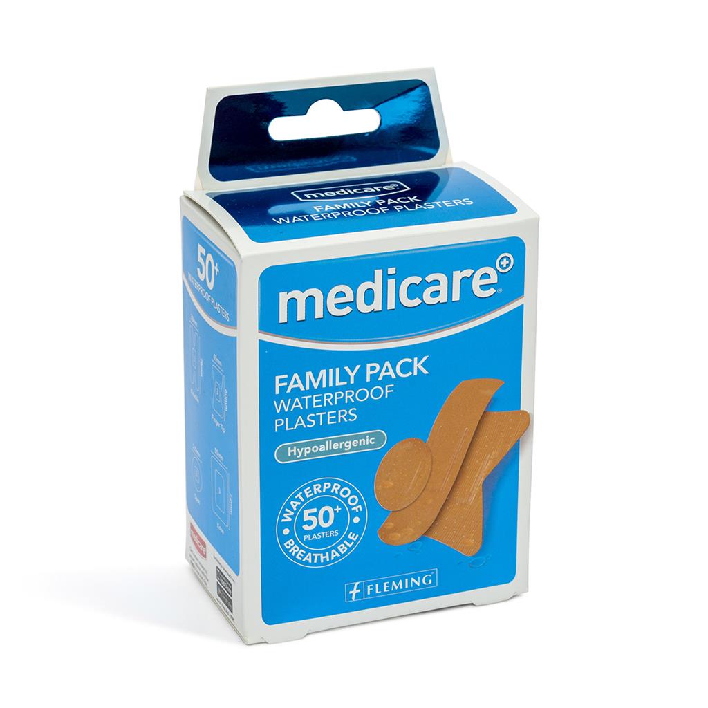 Medicare Waterproof Family Pack Of 50+ Plasters