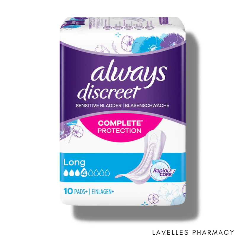 Always Discreet Incontinence Pads Long 10 Pack