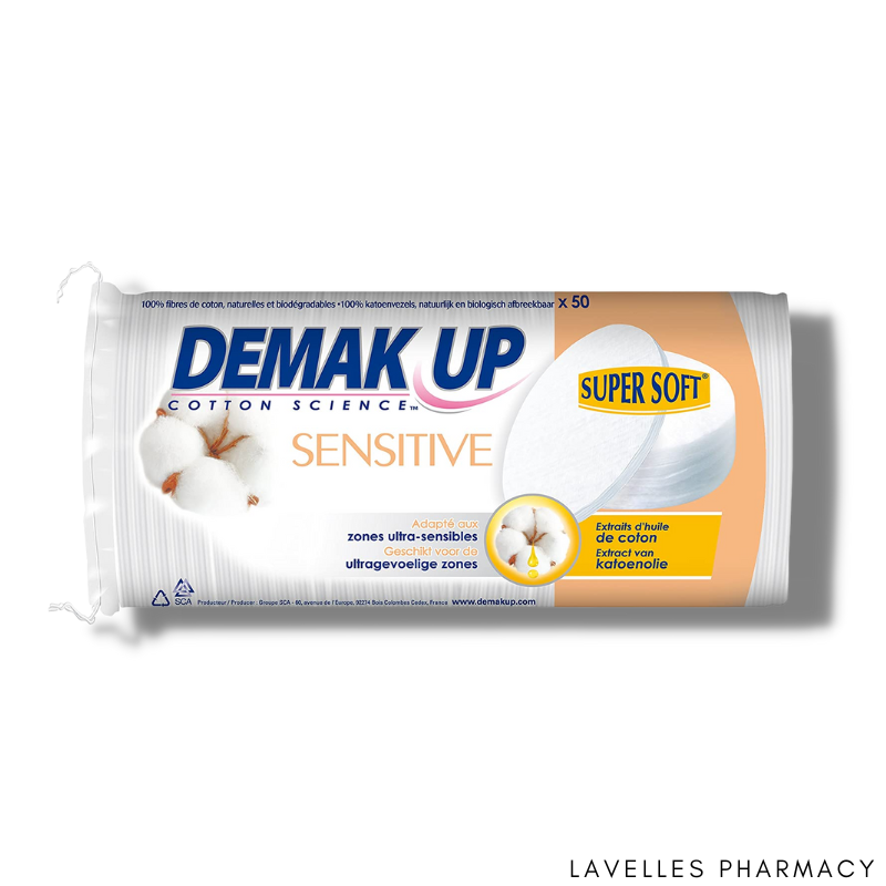 Demak Up Sensitive Silk Oval Cotton Pads 64 Pack