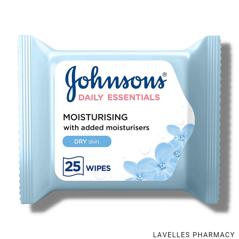 Johnsons Makeup Be Gone Moisturising Wipes For Dry Skin 25 Pack