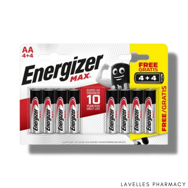 Energizer AA Max Batteries 4 Pack & 4 Free