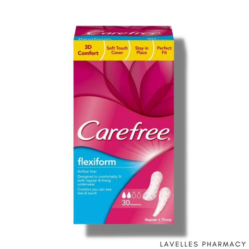 Carefree Cotton Flexiform Pantyliners 30 Pack