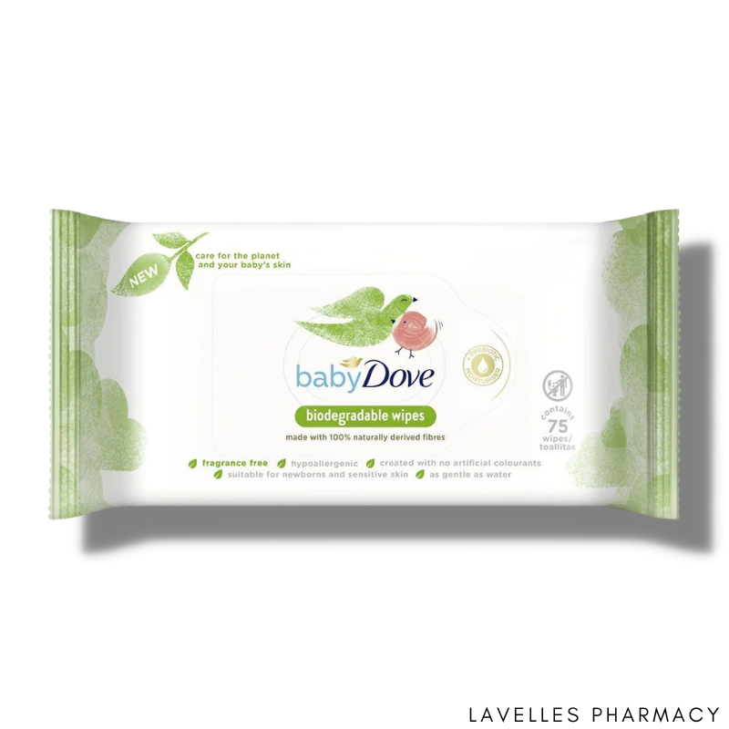 Dove Biodegradable Fragrance Free Baby Wipes 75 Pack