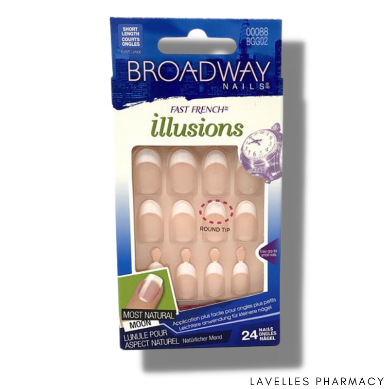Broadway Nails Fast French Illusions Oblivious Oval Short