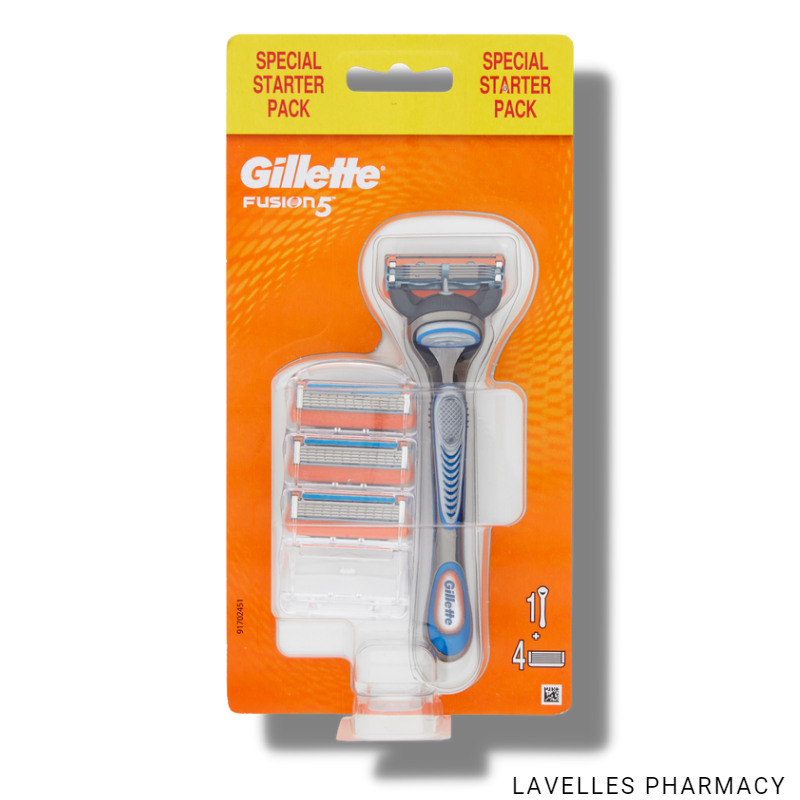 Gillette Fusion 5 Starter Pack Razor & 4 Blade Refill’s