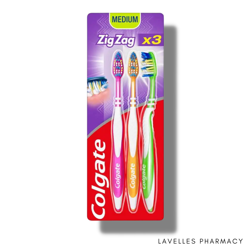 Colgate Zigzag Flexible Medium Toothbrush 3 Pack