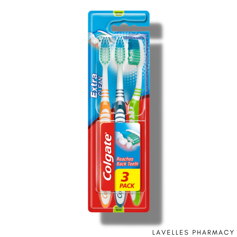 Colgate Extra Clean Medium Toothbrush 3 Pack