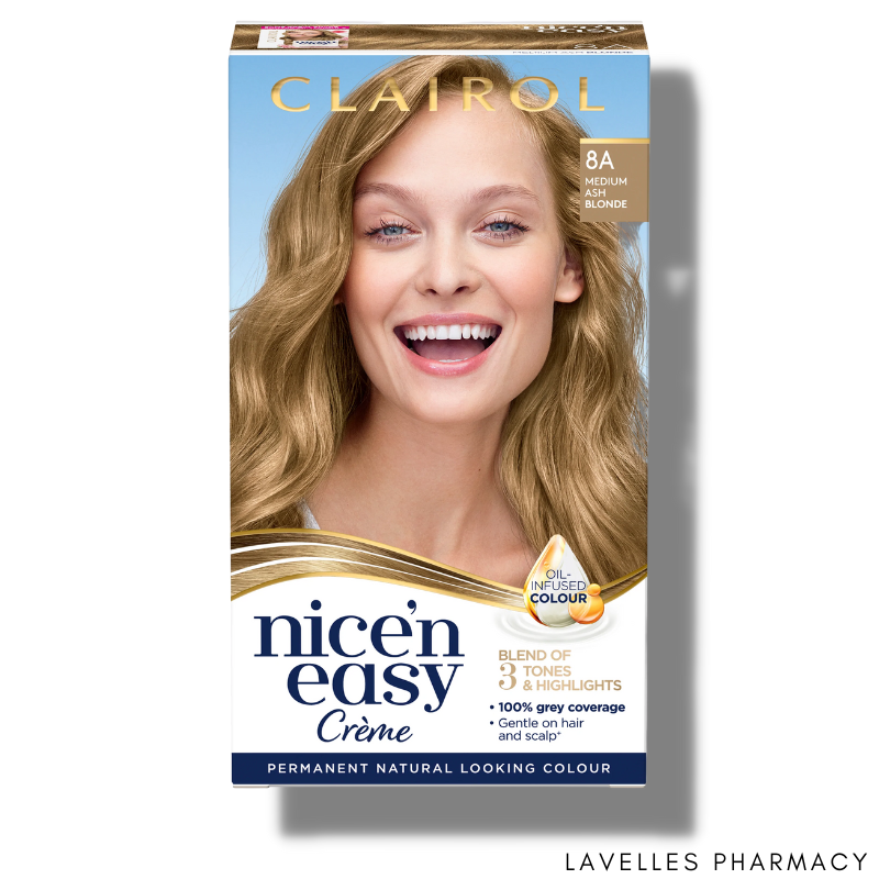 Clairol Nice’ N Easy Crème Permanent Hair Dye ‘8A Medium Ash Blonde’