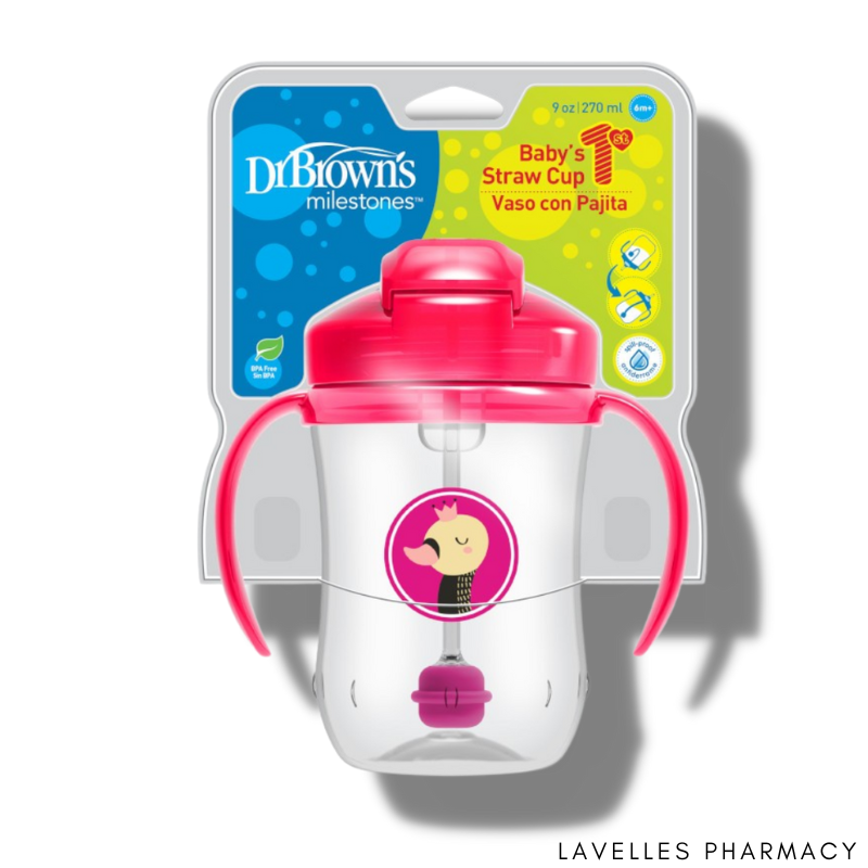 Dr Brown’s Baby’s First Straw Cup Pink 270ml