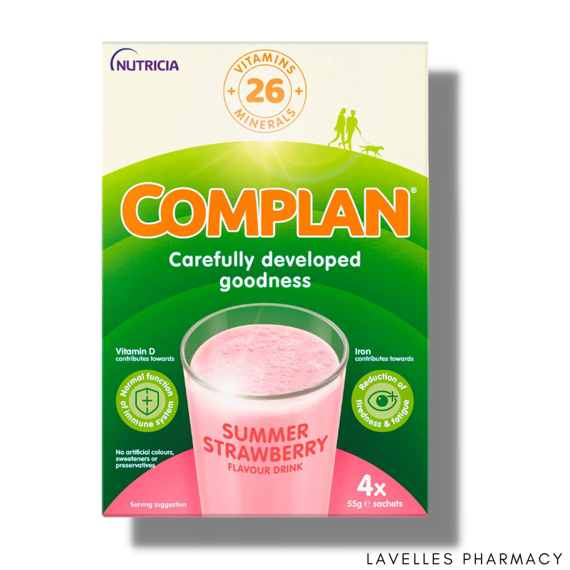 Complan Summer Strawberry Nutritional Drink Sachets 4 Pack