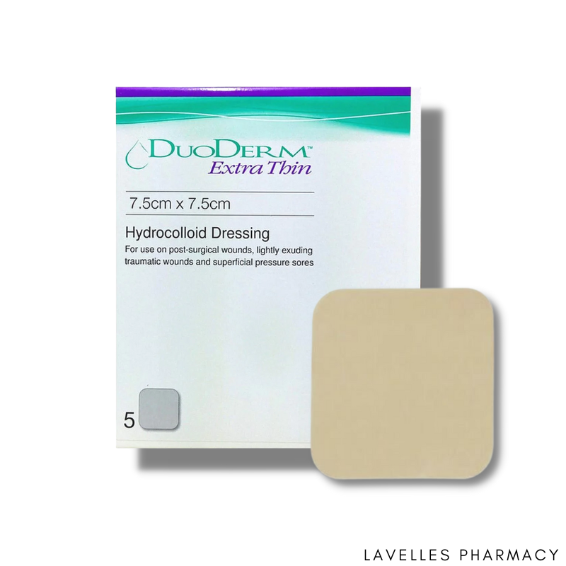 Duoderm Extra Thin Hydrocolloid Dressing 7.5cm X 7.5cm