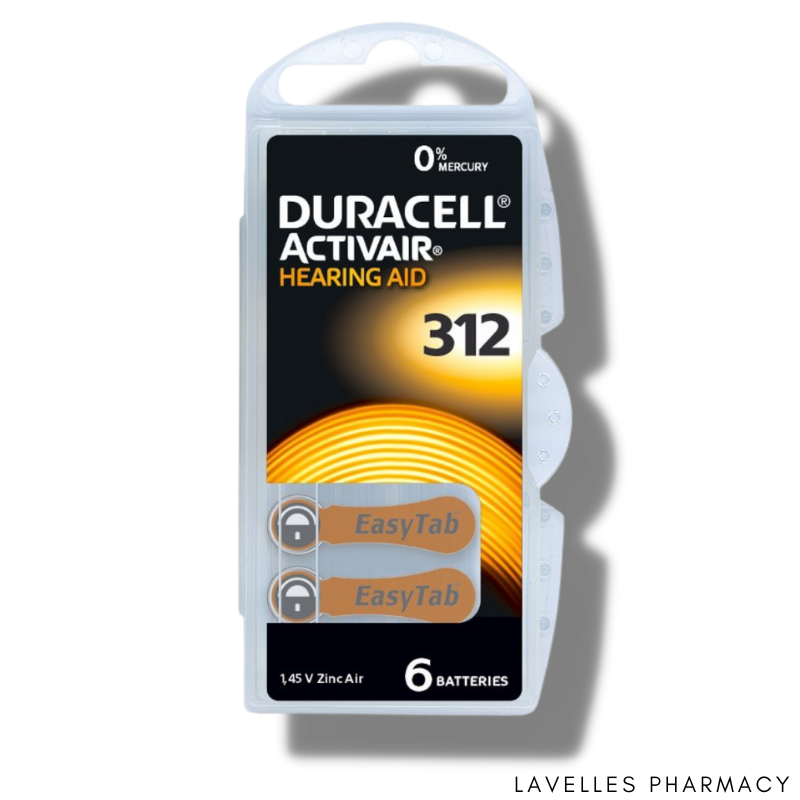 Duracell Activair Hearing Aid Batteries 312