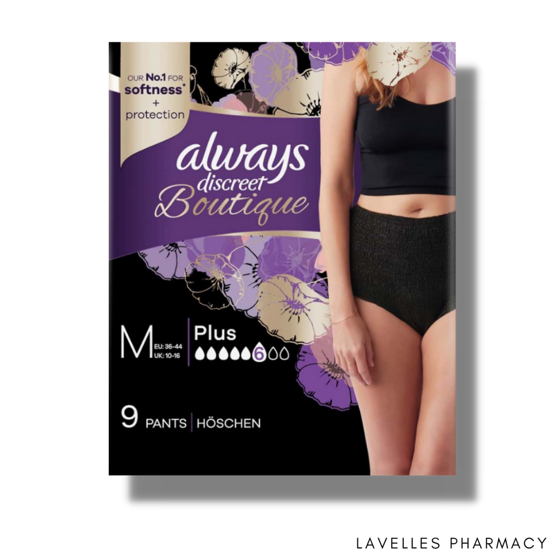 Always Discreet Boutique Incontinence Pants Black 9 Pack