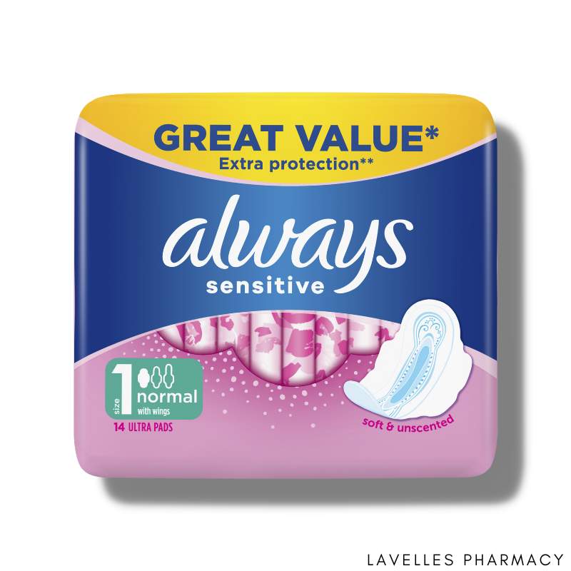 Always Sensitive Sanitary Pads With Wings