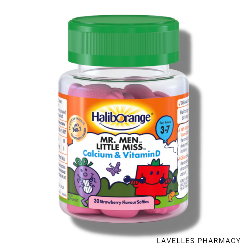 Haliborange Kids Mr. Strong & Little Miss Naughty Calcium & Vitamin D Strawberry Softies 30 Pack