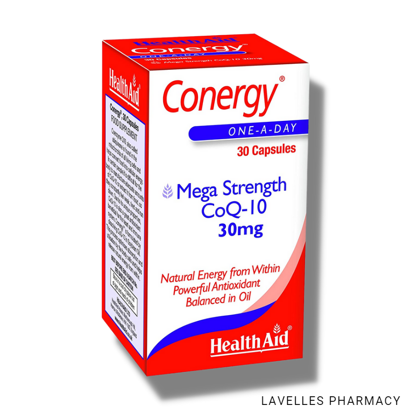 HealthAid Conergy CoQ-10 30mg + Vitamin E Capsules 30 Pack