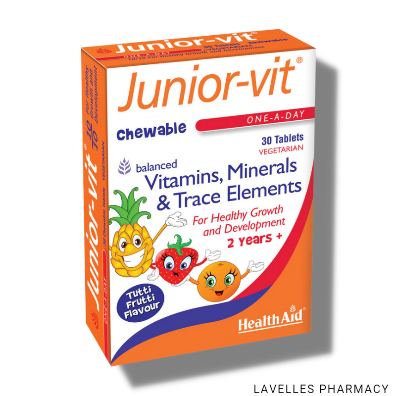 HealthAid Junior-Vit Tutti-Fruity Flavour Chewable Tablets 30 Pack