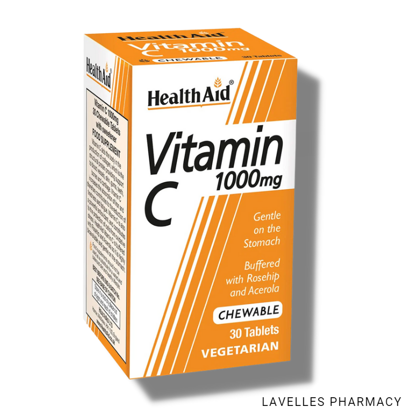 HealthAid Vitamin C 1000mg Chewable Tablets 30 Pack