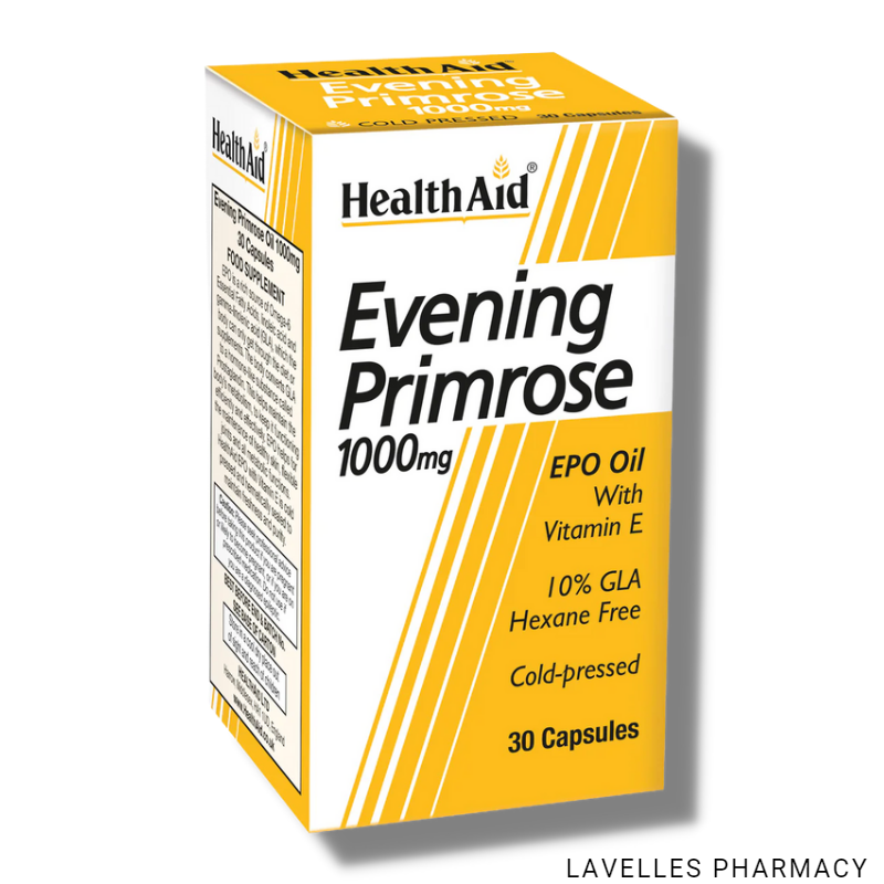 HealthAid Evening Primrose Oil 1000mg + Vitamin E Capsules 30 Pack