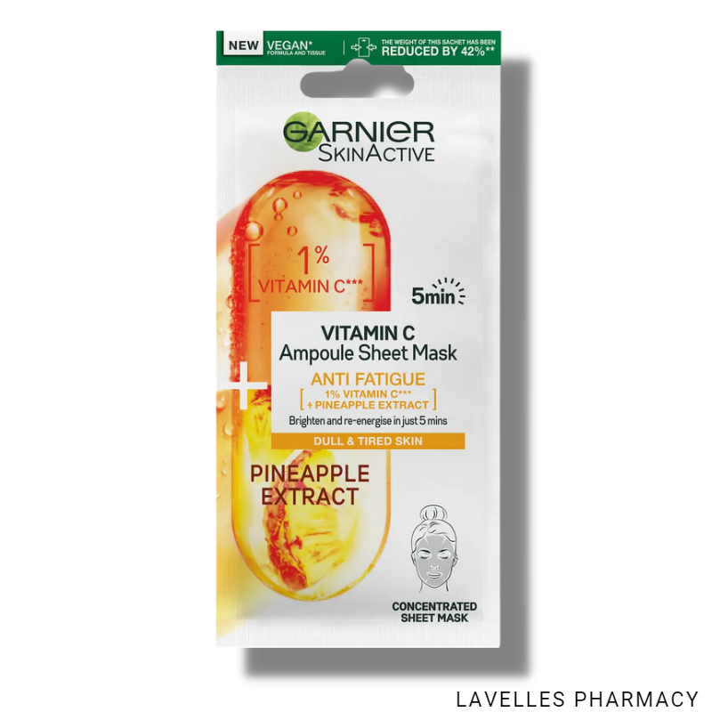 Garnier SkinActive 1% Vitamin Cg + Pineapple Anti Fatigue Ampoule Sheet Mask