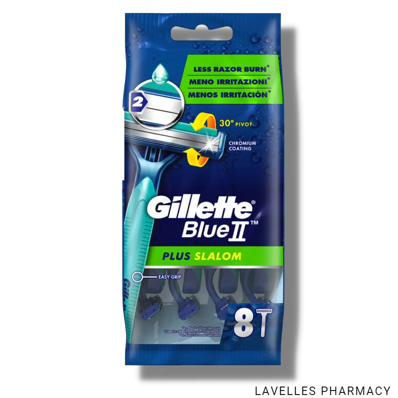 Gillette Blue Ll Plus Slalom Disposable Razors 8 Pack