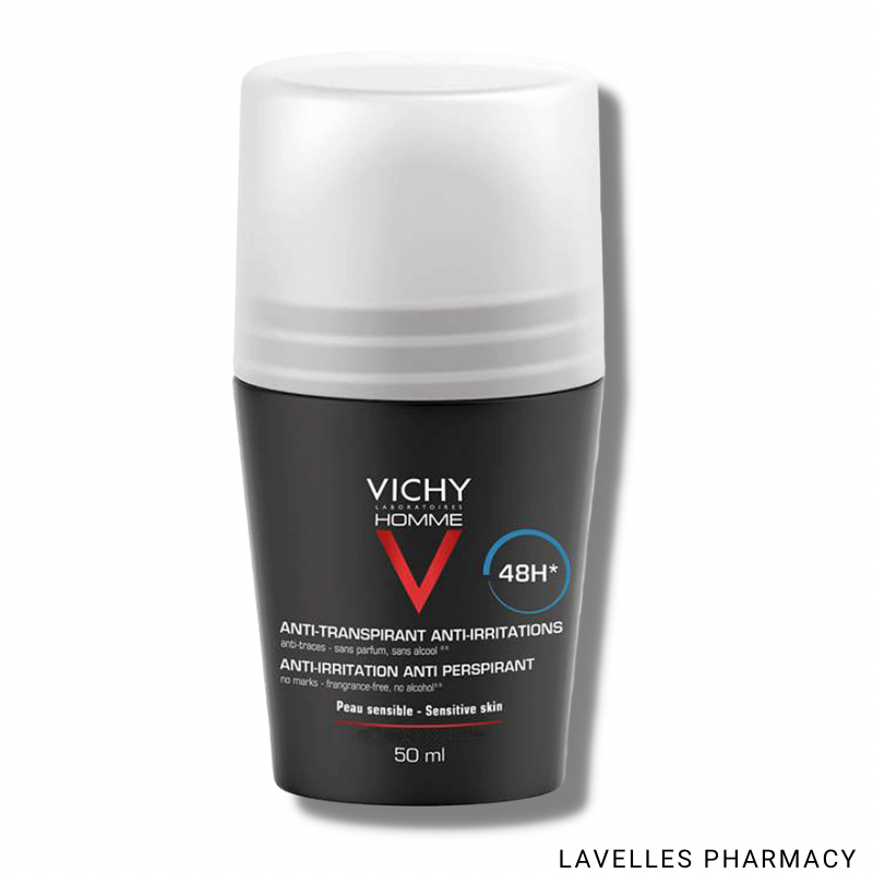 Vichy Homme Sensitive Skin 48hr Roll-On Deodorant 50ml